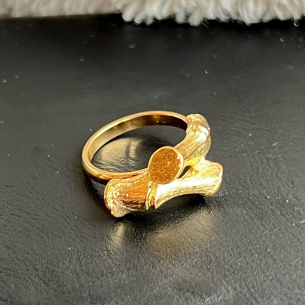 Gold Bamboo Ring- Adjustable - Picture 6 of 7